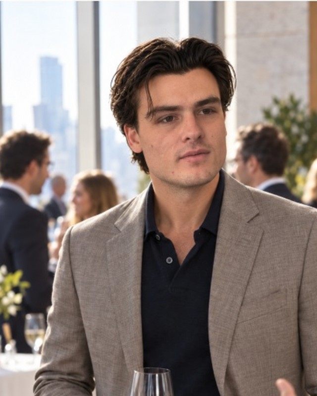Bill Baumgarth, founder of Capital Catalyst, in a grey blazer at a daytime reception